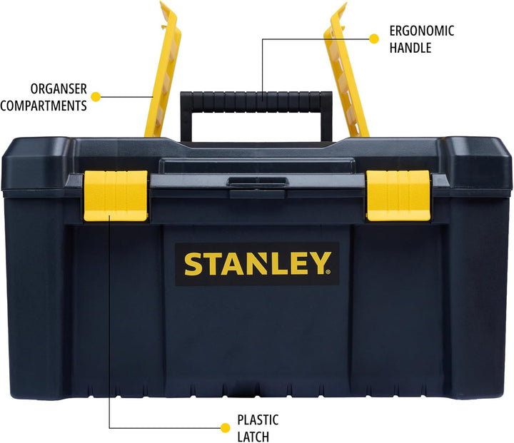 Stanley Kunststoff-Werkzeugbox/kasten (19 Zoll, mit Kunststoff-Schliessen und Organizern, entnehmbar