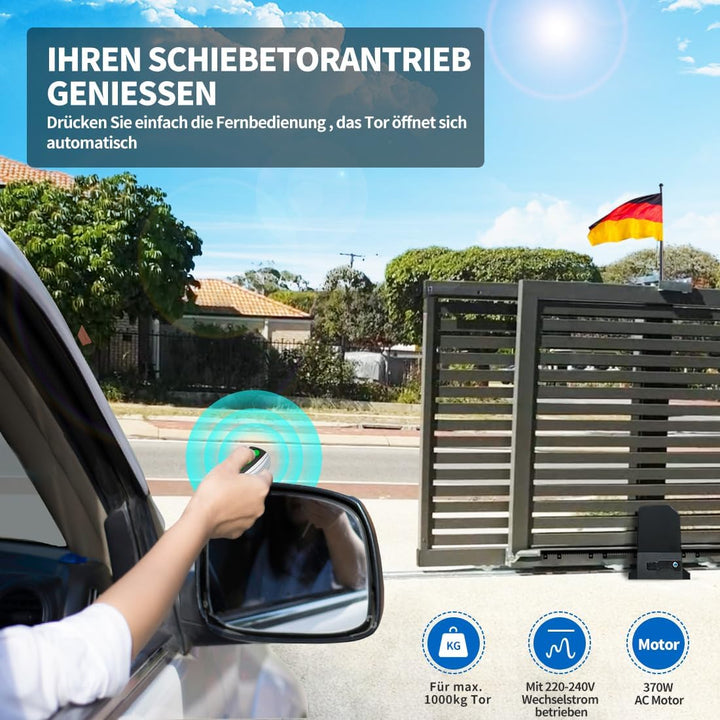 TOPENS RK990T Schiebetorantrieb Torantrieb Schiebetor automatischer Toröffner mit 2 Fernbedienungen