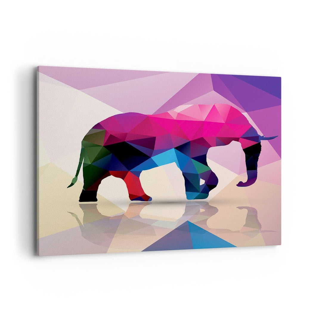Bilder auf Leinwand 100x70cm Leinwandbild Elefanten Illustration Bunt Gross Wanddeko Bild Schlafzimm