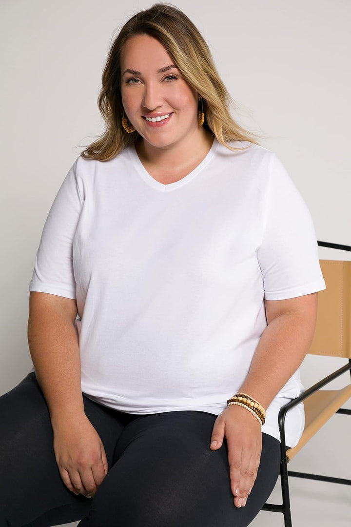 Ulla Popken Damen T-Shirt 42 Schwarz, 42 Schwarz