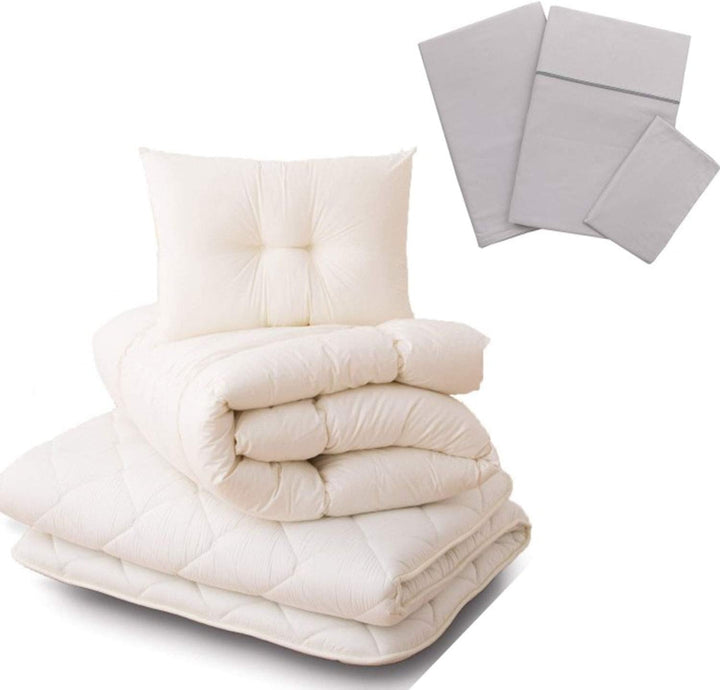 EMOOR Japanische Faltbarer Futon Matratze für Tatami CLASSE mit Baumwolle Spannbetttuch,100 x 200 cm