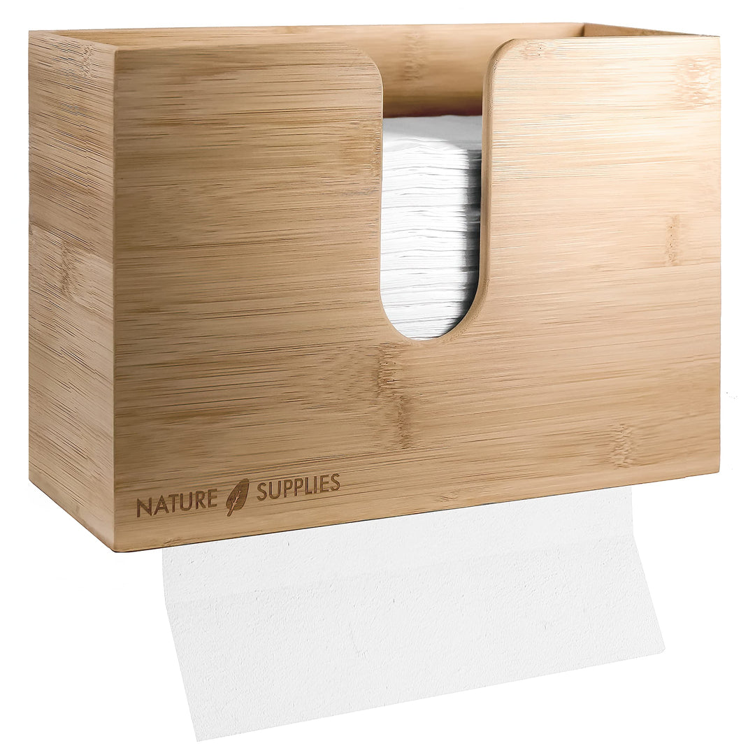 Nature Supplies Papierhandtuchspender aus Holz - Papierhandtuchhalter Mit Wandhalterung oder bei Tis