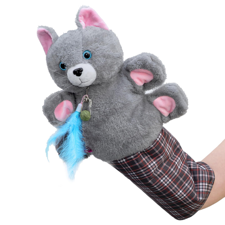 Katzen Wrestling Handschuh, Interaktives Katzenspielzeug Handpuppe mit Plüsch & Katzenminze, dicker