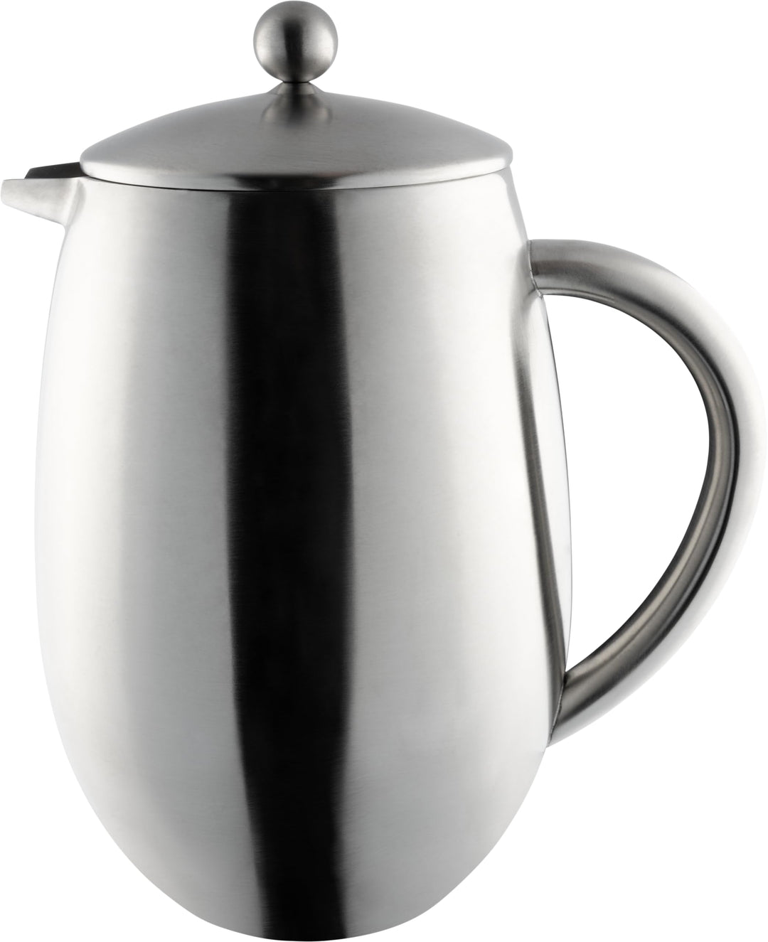 Café Olé Doppelwandiger, Bauchiger Kaffeebereiter aus hochwertigem Edelstahl 18/10 – Satiniert, 8 Mo