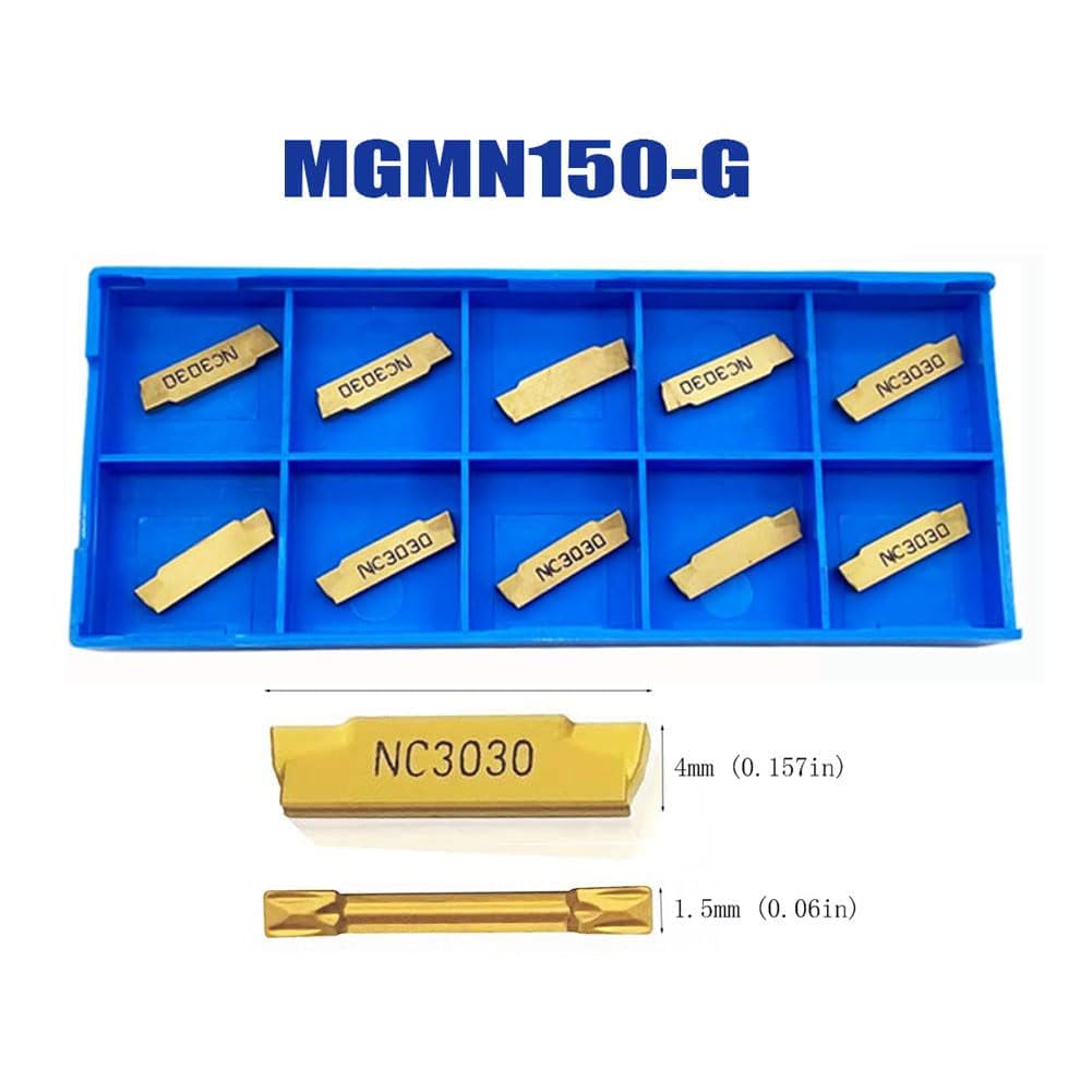 Hunricho Hartmetalleinsätze 10 Teile/Schachtel MGMN150-G 1.5mm Breite Hartmetalleinsätze mit 3/8 Zol