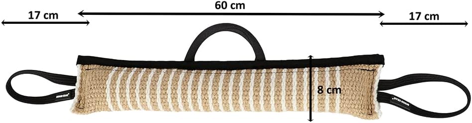 Dingo Gear Beisswurst aus Jute EXTRA Stark Zwei Halter mit Grirff 60 cm x 8 cm K9 IGP IPO Training H