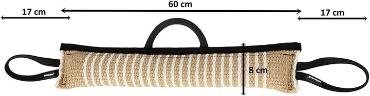 Dingo Gear Beisswurst aus Jute EXTRA Stark Zwei Halter mit Grirff 60 cm x 8 cm K9 IGP IPO Training H