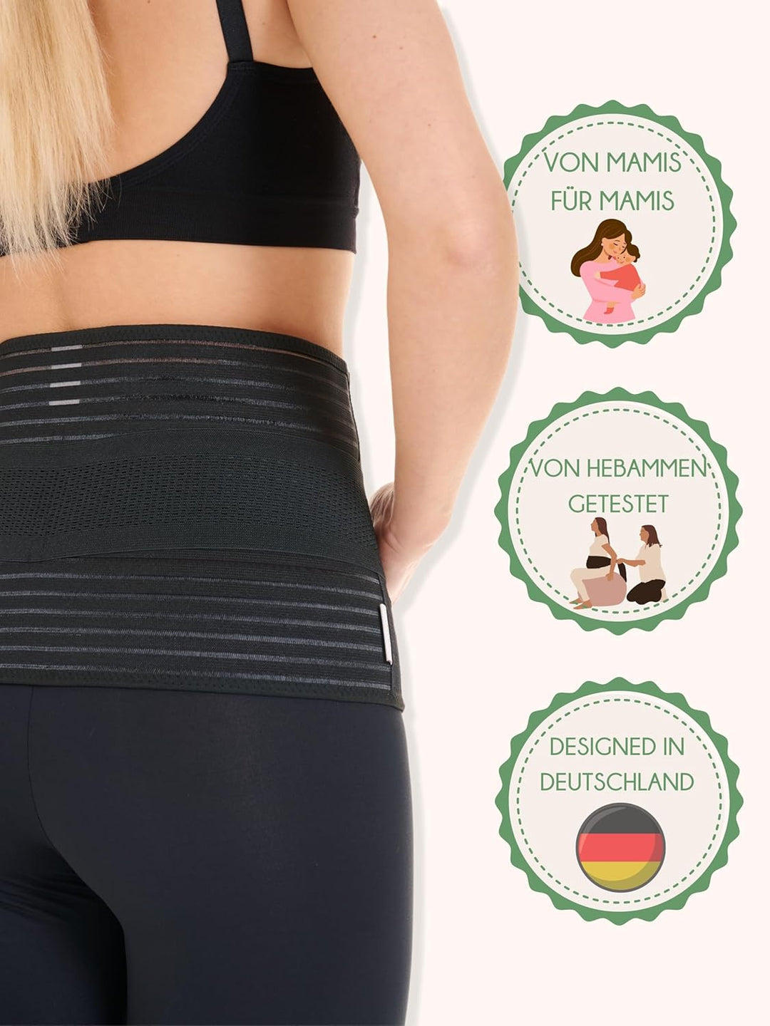 Herzmutter Bauchbinde Postpartum - nach Geburt - Rückbildung nach Schwangerschaft-Kaiserschnitt-OP -