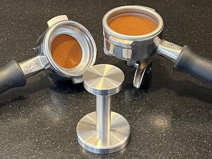 scarlet espresso | Tamper »LM1 DUO« 41 und 58/58,5mm inox CNC präzisionsgefertigt, Edelstahl, Profit