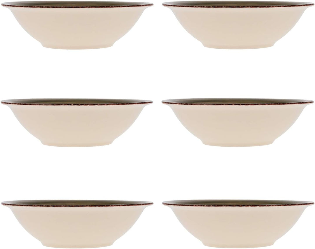 Quid Set 6 Suppenschalen aus Keramik Steingut | Suppenteller grau 18 cm, Steinzeug, Natur, Estandar