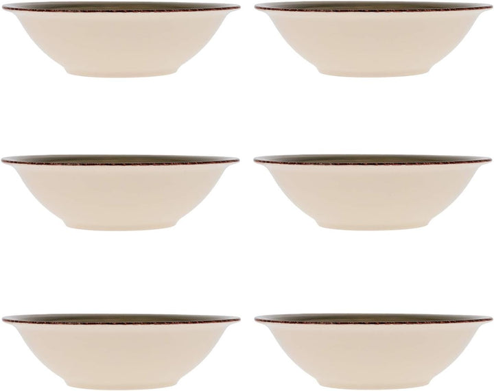 Quid Set 6 Suppenschalen aus Keramik Steingut | Suppenteller grau 18 cm, Steinzeug, Natur, Estandar