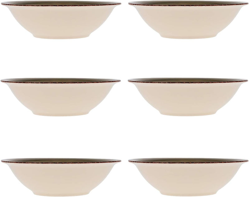 Quid Set 6 Suppenschalen aus Keramik Steingut | Suppenteller grau 18 cm, Steinzeug, Natur, Estandar