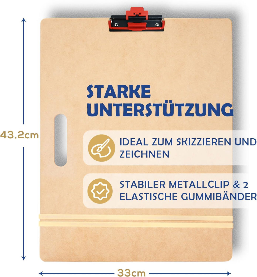 COOZEE 33x43cm Zeichenbretter für Künstler, Tragbare Skizzenplatine mit Einstellbarer verbesserter C