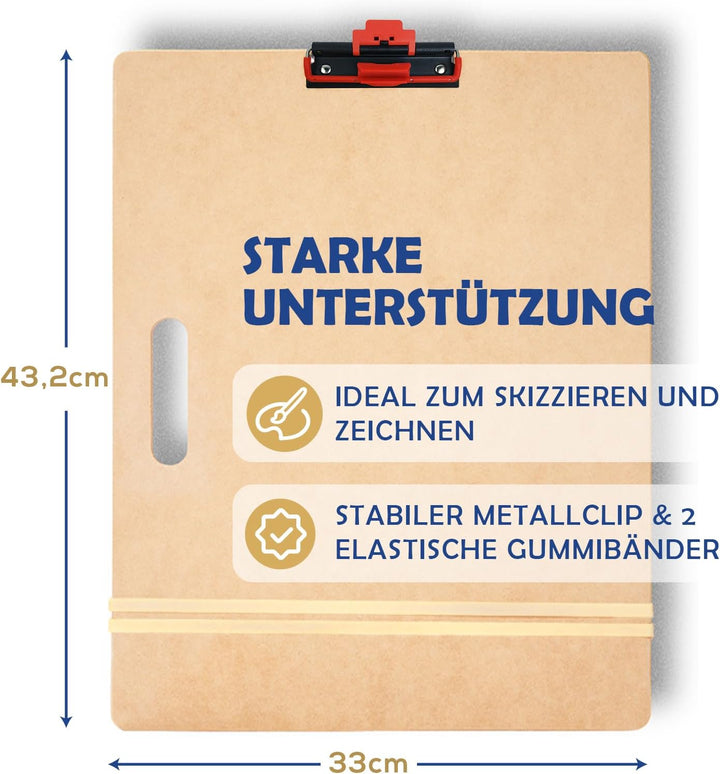 COOZEE 33x43cm Zeichenbretter für Künstler, Tragbare Skizzenplatine mit Einstellbarer verbesserter C