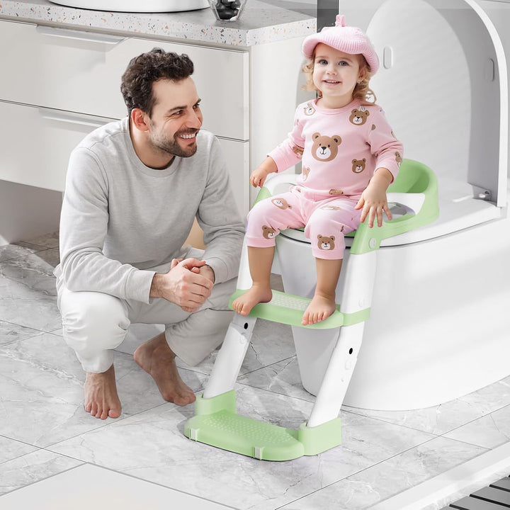 Toilettensitz Kinder, 3 IN 1 Toilettensitz Kinder mit Treppe für Jungen Mädchen, Upgraded 3-in-1 Bab