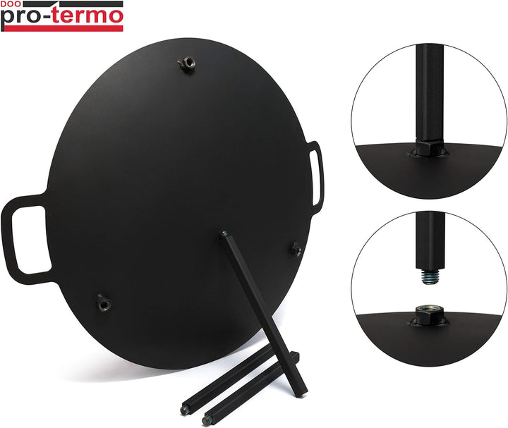 ProTermo Grill- und Feuerschale Ø 48,5 cm oder Ø 62,5 cm, multifunktionale Camping Feuerschale mit a