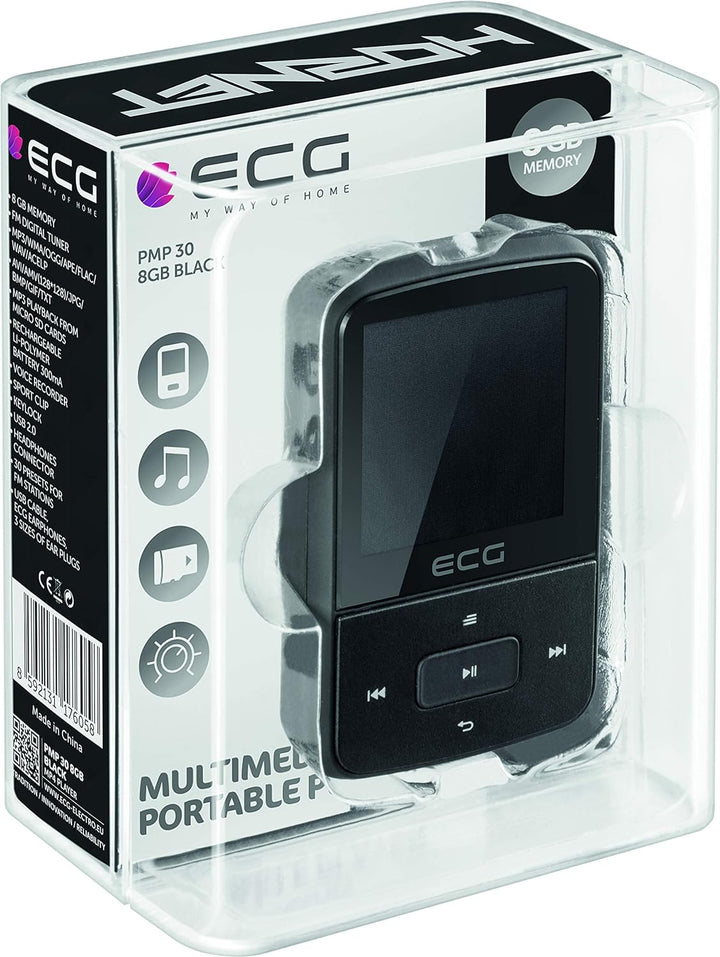 ECG PMP 30 8GB Black MP3/MP4-Player – Speicher 8 GB; 30 Vorwahlen für FM-Sender; MP3 von der Micro S