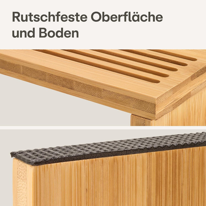 Praknu Klappbarer Toilettenhocker aus FSC® Bambus-Holz – 𝗥𝘂𝘁𝘀𝗰𝗵𝗳𝗲𝘀𝘁𝗲𝗿 WC-Hocker für Erwachsene - Erg