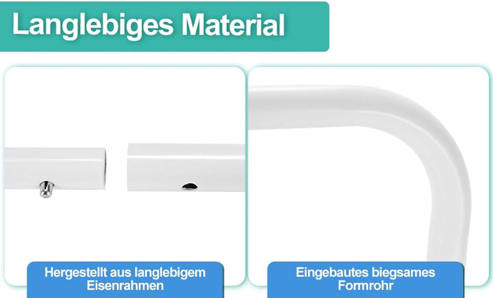 Ansobea 2X Bettgitter 200cm Bettschutzgitter 5-Loch Höhenverstellbar DlY Verformbar Bettkantenschutz