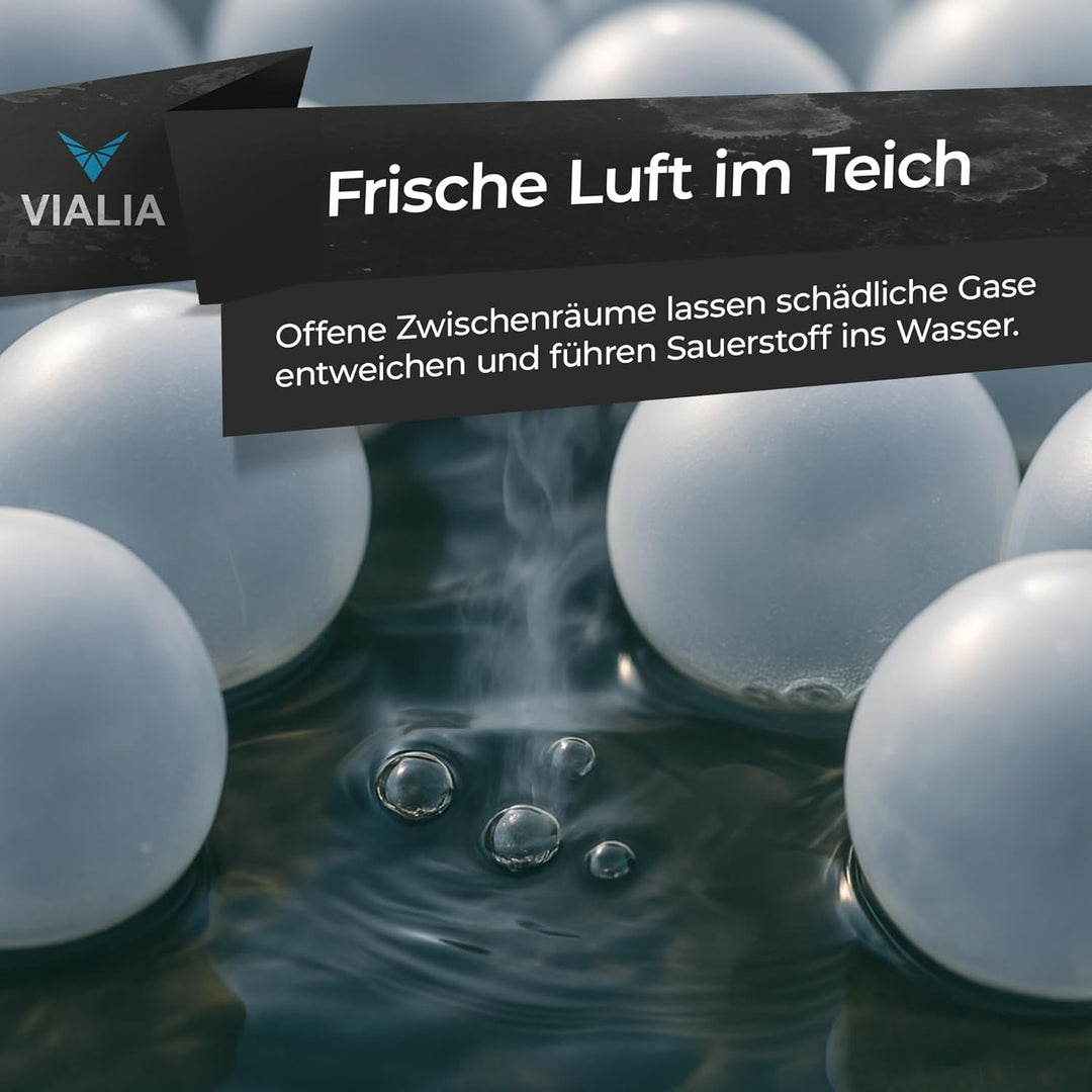 PE Bälle transparent Teichabdeckung | 650 Stück Ø 70 mm für 3 m² | Schwimmkugeln als Winterschutz ge