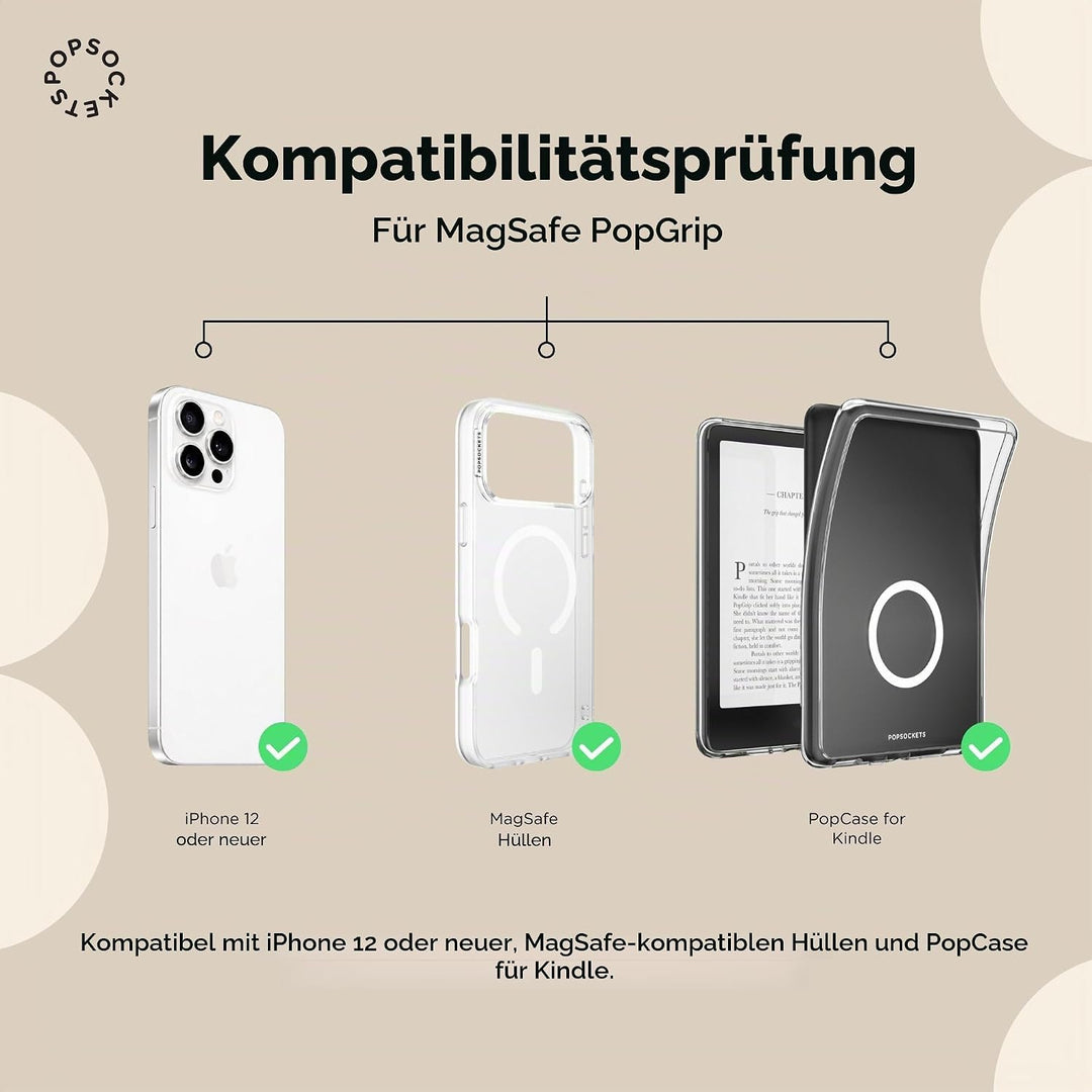 PopSockets Phone Grip for MagSafe with Kickstand, Magnetic Stand, Swappable Top, Secure Hold for iPh