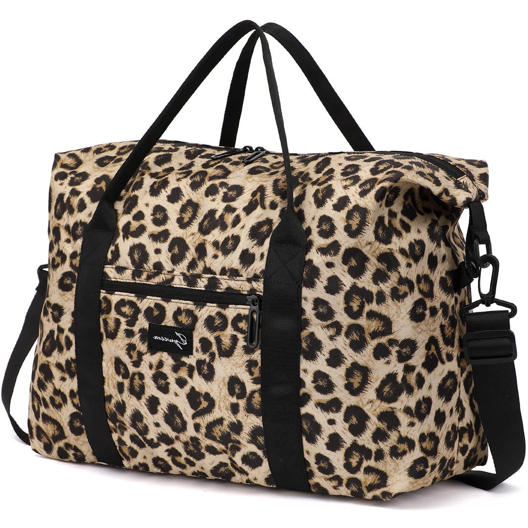 Sporttasche mit Leopardenmuster für Reisen, Faltbare Handgepäcktasche, kleine/mittlere Wochenendtasc