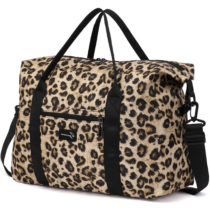 Sporttasche mit Leopardenmuster für Reisen, Faltbare Handgepäcktasche, kleine/mittlere Wochenendtasc