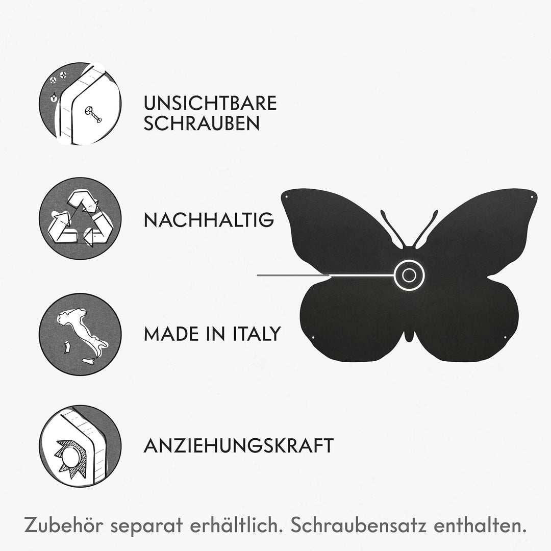 Kalamitica Schmetterling-Design magnetische Kreidetafel aus Stahl Grösse 56x38x0,12cm Farbe: Anthraz
