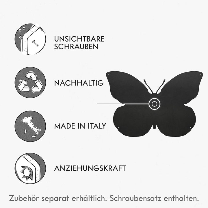 Kalamitica Schmetterling-Design magnetische Kreidetafel aus Stahl Grösse 56x38x0,12cm Farbe: Anthraz