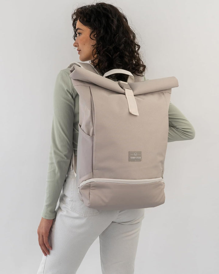 Johnny Urban Rolltop Rucksack Damen &amp; Herren Gross Grau - Allen Large - Laptop Backpack für Uni, Bus