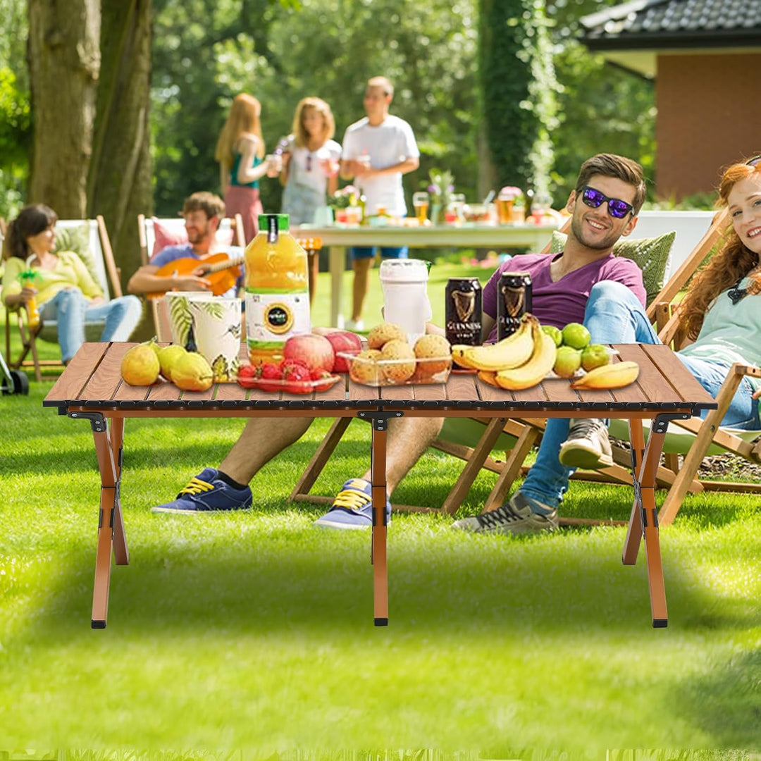BOOSDEN Campingtisch Klappbar, Campingtisch 120x80cm, Klapptisch Camping, Rolltisch Camping, Falttis