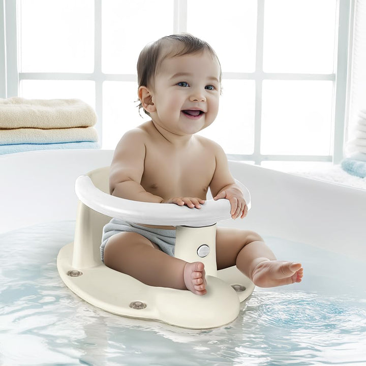 Dolu Baby Badesitz - Sicher & Bequem - Relax Beige - Ideal für Neugeborene & Säuglinge - Einfach zu
