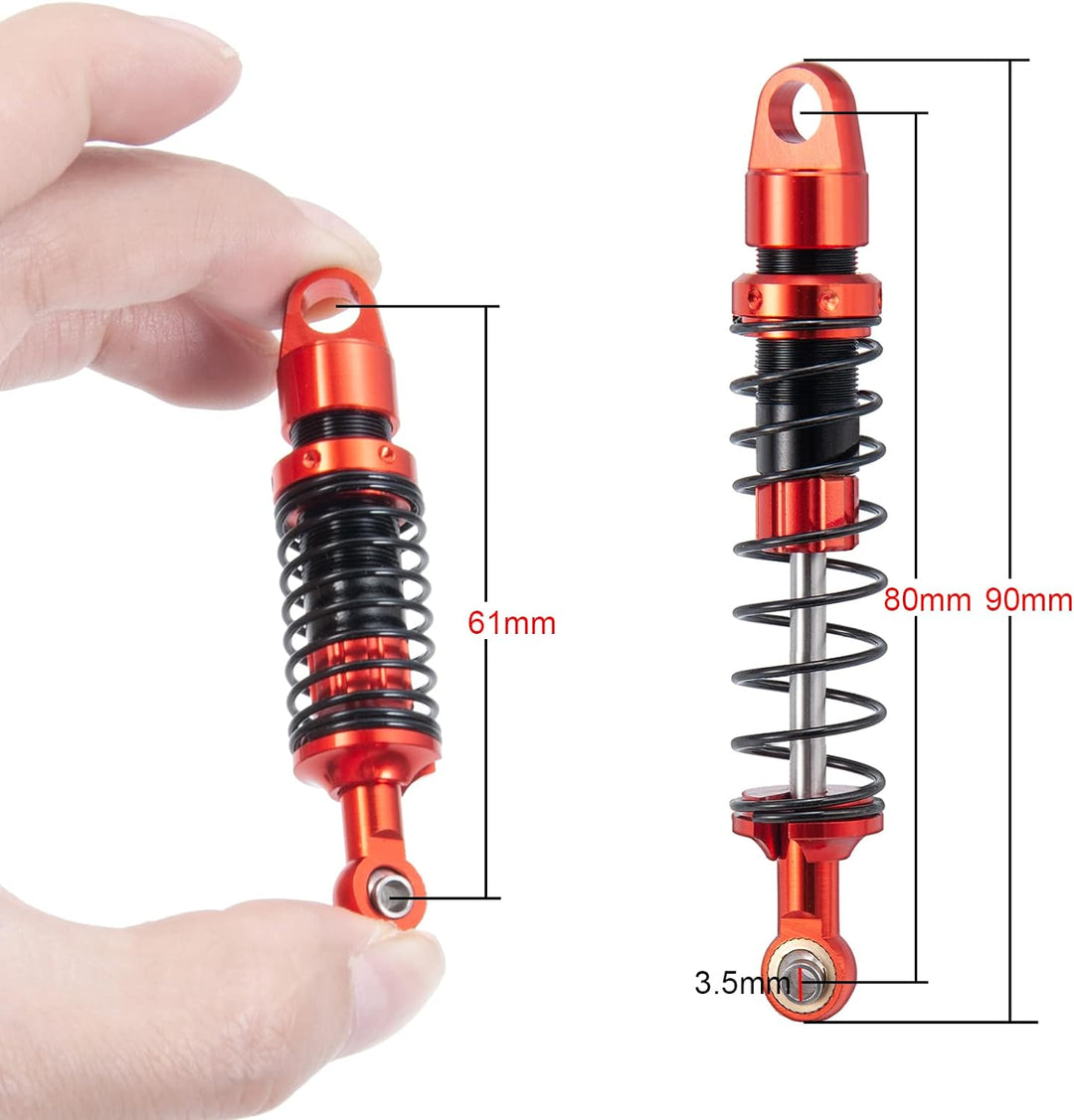 AXspeed 2 Stück 80 mm Metall-Stossdämpfer Cantilever Suspension Kit für 1: 10 TRX4 RC Crawler Car Up