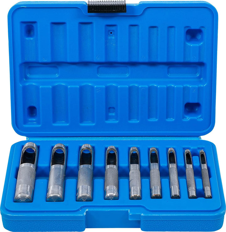 BGS 565 | Locheisen-Satz | 9-tlg. | 3-12 mm | inkl. Kunststoff-Koffer | Stanzeisen-Set + 1651 | Spli