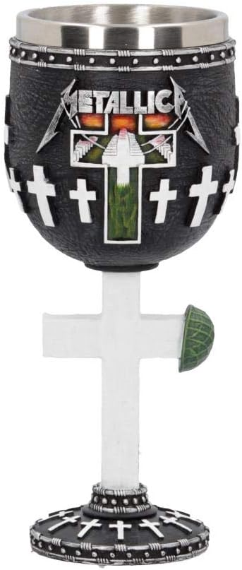 Nemesis Now B4682N9 Metalla-Master of Puppets Kelch, 18 cm, Kunstharz mit Edelstahleinsatz, Schwarz,
