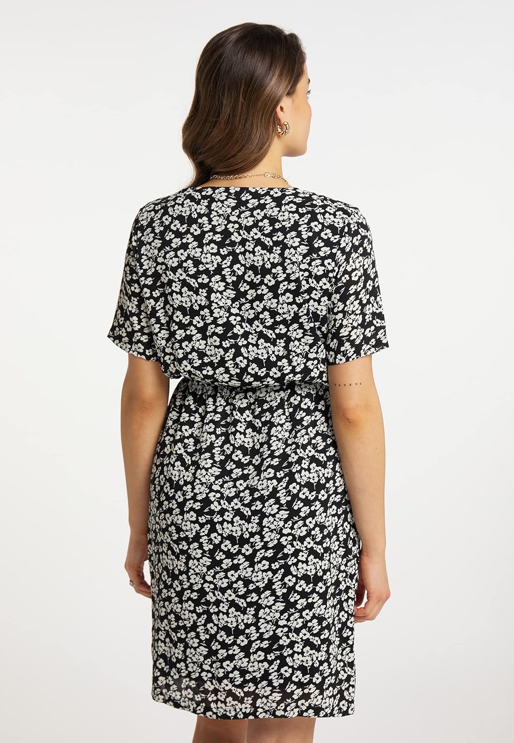 faina Damen Kleid XL Schwarz Weiss