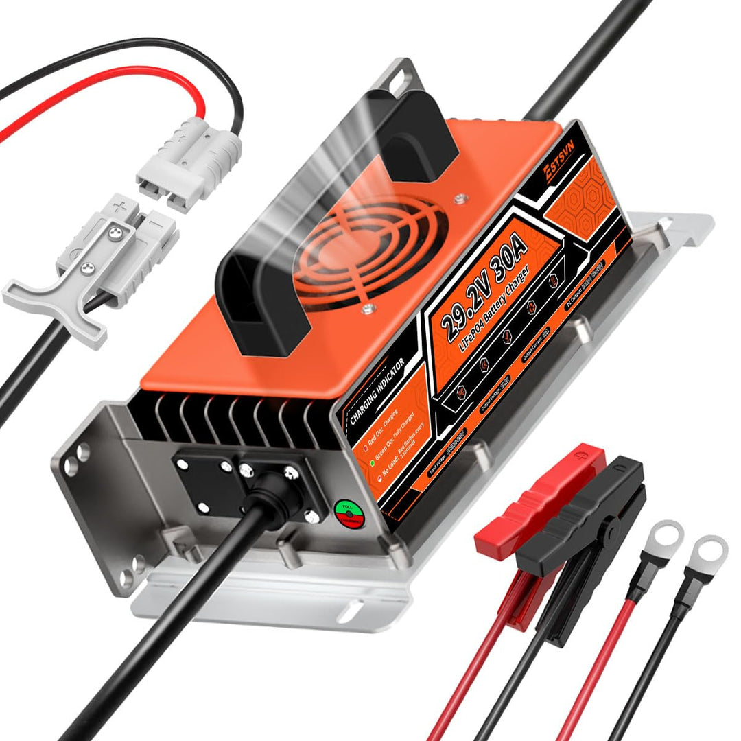 30A 24V Lithium Batterie ladegerät, 29,2V Schneller LiFePO4 Batterie ladegerät mit Anderson Stecker,