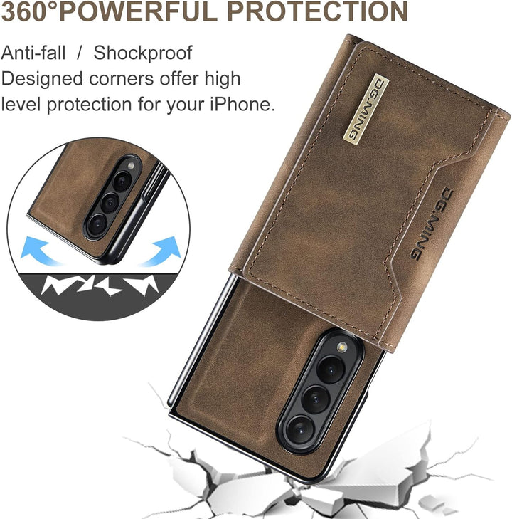 UDBKKDX 2 in 1 Handyhülle für Samsung Galaxy Z Fold 4, abnehmbare Brieftasche und magnetische Adsorp