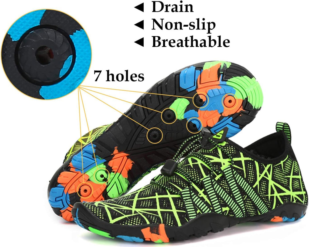 SAGUARO Badeschuhe für Herren Damen - 7/9 Drainagelöcher Schnelltrocknende rutschfest, Gr 35-48 45 E
