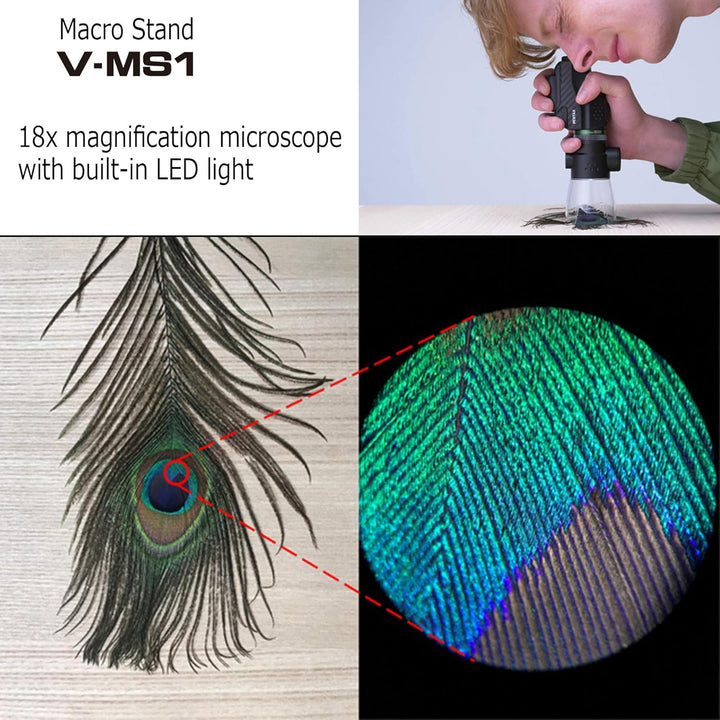 Monokularer Makroständer PENTAX V-MS1 mit LED-Licht für PENTAX VM6X21 Wenn er am Monokular angebrach
