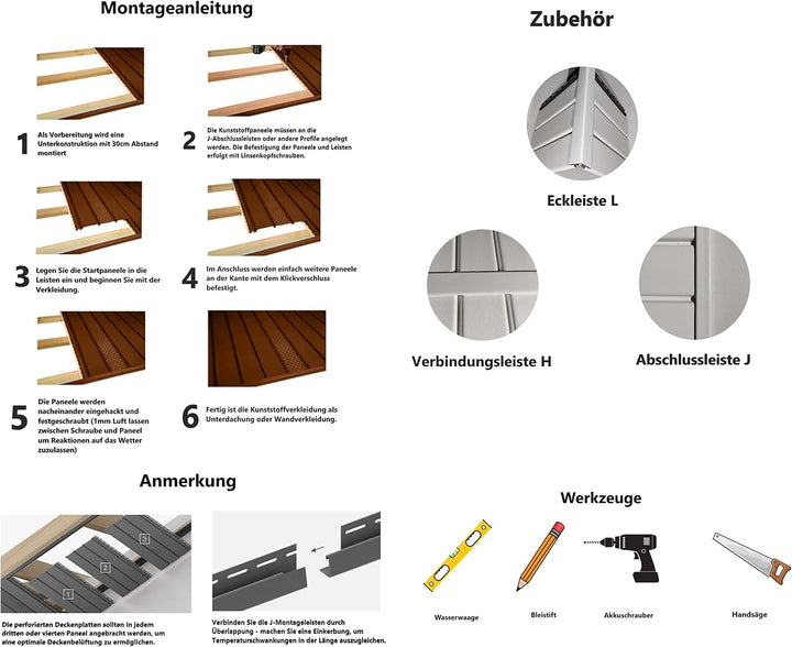 Kunststoffpaneele Nussbaum Classic Holzoptik Wandpaneele Deckenpaneele Wandverkleidung Unterdachverk