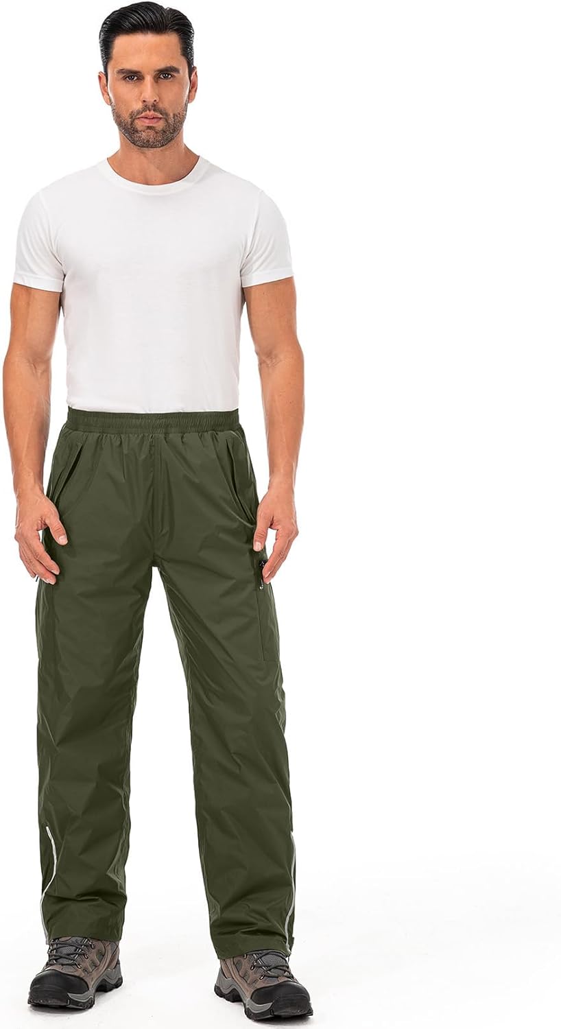Jogwits wasserdichte Regenhose für Herren Atmungsaktiv Winddicht Outdoorhose Elastischer Bund Hose L
