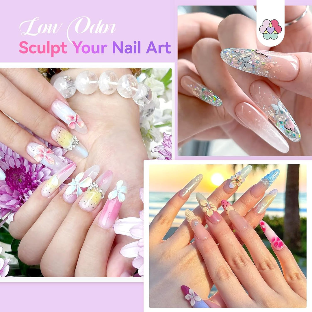 SAVILAND All-in-1 Acryl Nagelset: Premium Nagel Set Acryl Set mit Klarem Weissem und Rosa Acrylpulve