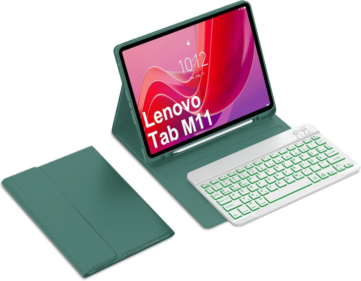 WINCHKING Tastatur Hülle für Lenovo Tab M11 11'' 2024, 7 Farben Beleuchtung, Tablet Magnetisch Abneh