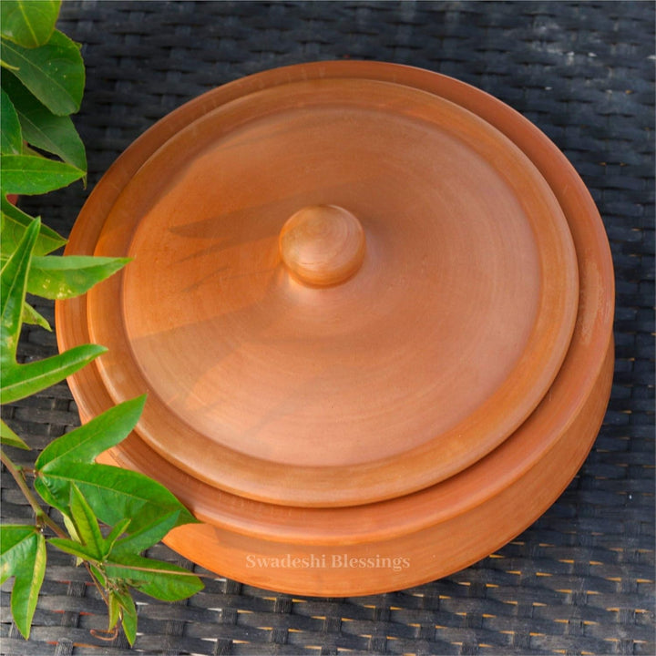 Swadeshi Blessings Exclusive Range Unglasierter Ton Handi/Earthen Kadai/Tontopf zum Kochen und Servi