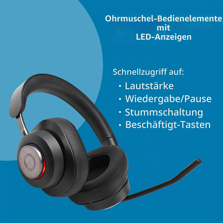 Kensington H3000 Over-Ear Bluetooth Kopfhörer mit Mikrofon, Windows- und Mac-kompatibles kabelloses