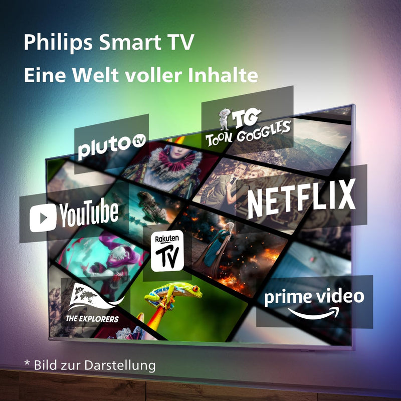 Philips Smart TV | 55PUS7608/12 | 139 cm (55 Zoll) 4K UHD LED Fernseher | 60 Hz | HDR | Dolby Vision