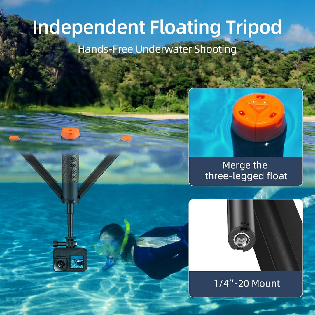 Schwebender Handgriff Selfie Stick Stativ Wasserdicht Ausziehbares Selfie Einbeinstativ für Go Pro H