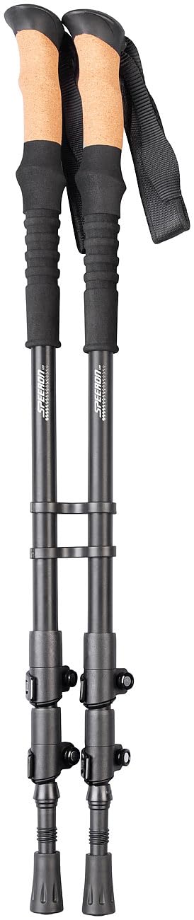 Speeron Trekkingstöcke: 1 Paar Teleskop-Wanderstöcke, Aluminium, Kork-Griff, höhenverstellbar (Gehst