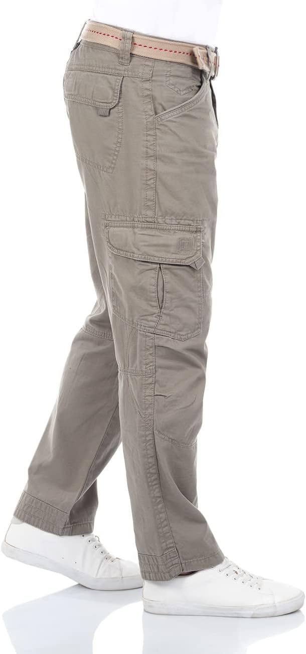 Timezone Herren Cargo Jeans Hose BenitoTZ Loose Fit Cargohose Stoffgürtel 100% Baumwolle Basic Tasch